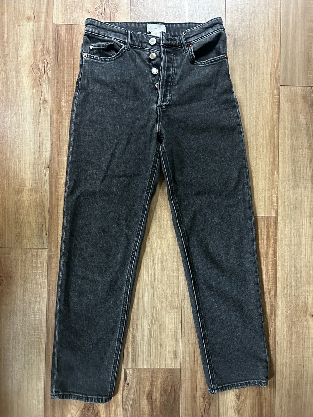 H&M Black Denim Jeans with Branded Waist Tag